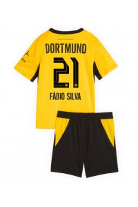 Borussia Dortmund Fabio Silva #21 Jalkapallovaatteet Lasten Kotipeliasu 2026-27 Lyhythihainen (+ Lyhyet housut)
